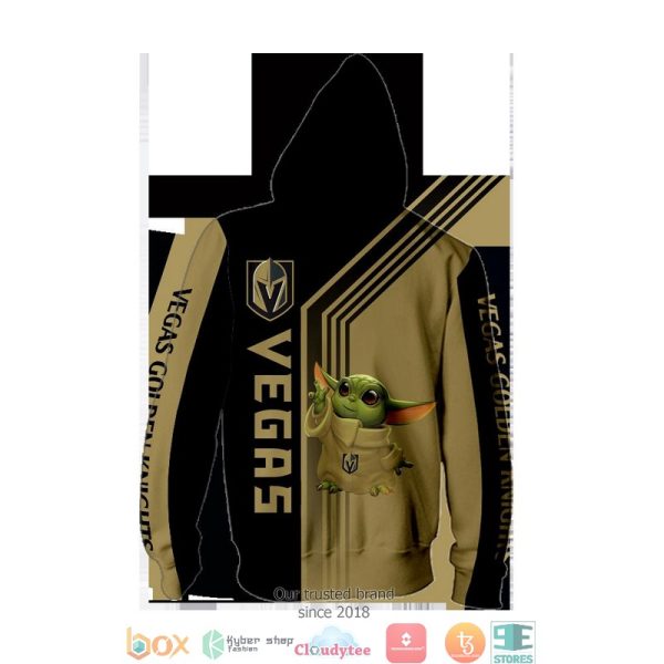 Vegas Golden Knights Baby Yoda Brown 3D Full All Over Print Shirt