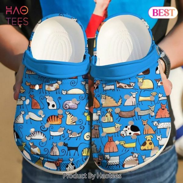 Vet Tech Colorful Cats And Dogs 102 Gift For Lover Rubber Crocs Clog Shoes Comfy Footwear