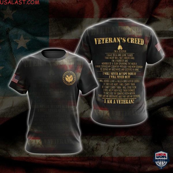 Veteran’S Creed T-Shirt Zip Hoodie Pullover Hoodie