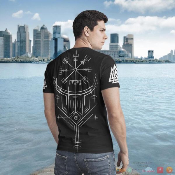 Viking Fenrir Vegvisir Black 3D Shirt