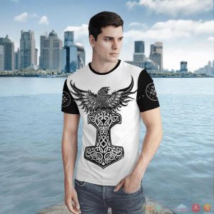 Viking Raven Hammer Yggdrasil Tree Of Life 3D Shirt