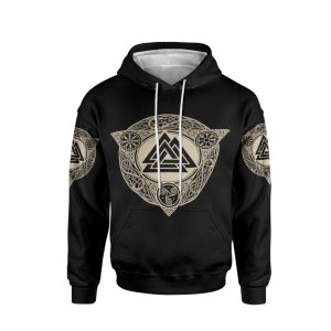 Viking The Heart Of Odinism 3D Over Printed Hoodie