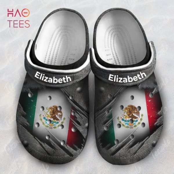 Vintage Mexico Flag Personalized Crocs Shoes With Your Name