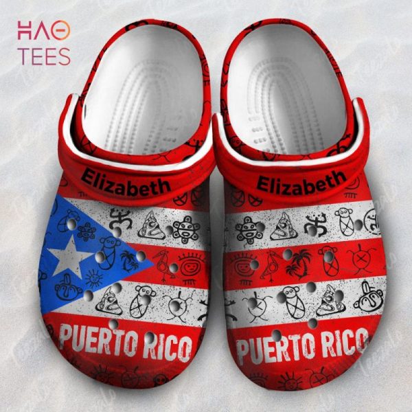 Vintage Puerto Rican Flag Symbols Personalized Crocs Shoes