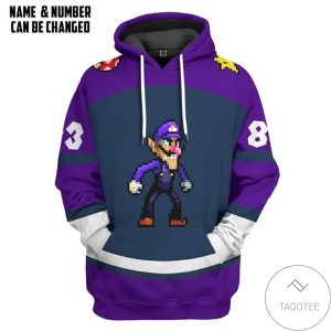 Waluigi Sports Custom Name Custom Number Hoodie