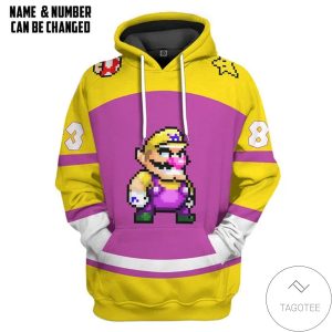 Wario Sports Custom Name Custom Number Hoodie