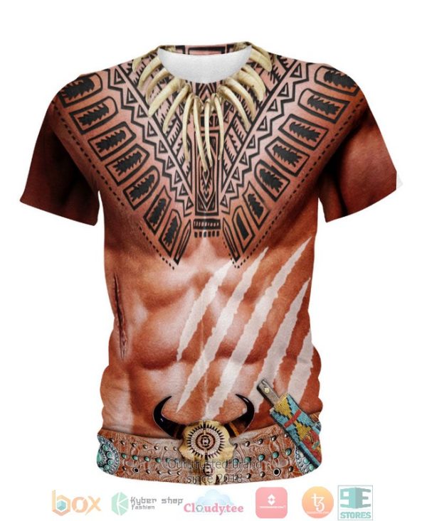 Warrior Style Native Ameican Bison Skull 3D Shirt