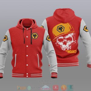 Wolverhampton Wanderers Fc Skull Baseball Hoodie Jacket