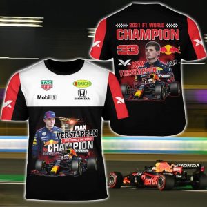 World Champion 2021 F1 Max Verstappen 3D Shirt