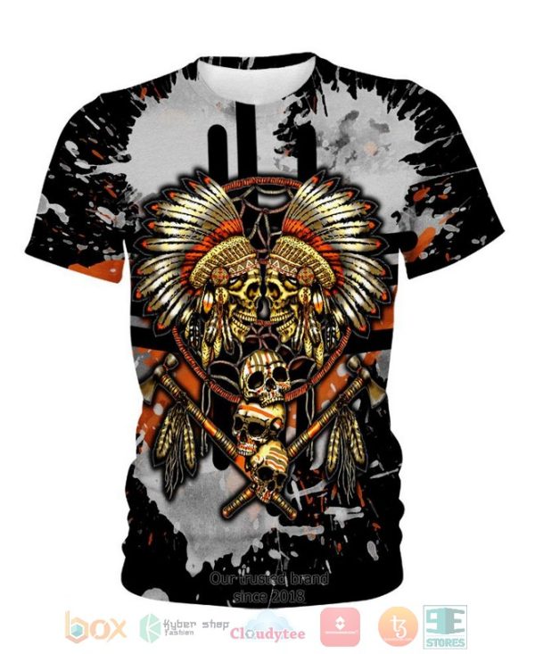 Yellow Native Skull 3D Shirt