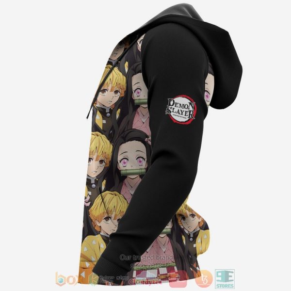 Zenitsu And Nezuko Kimetsu Anime Black 3D Hoodie